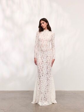 NWT UnderFlirty Long Sleeve White Lace Bridal Dress